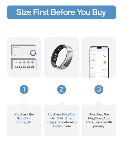 RingConn Gen 2 Air UltraThin AI Smart Ring 10Day Battery Life FitnessSleepStressHR Tracker for WomenMen No App Fee for Standard Features iOS Android Compatible Size 8 Galaxy Sliver - Image 3