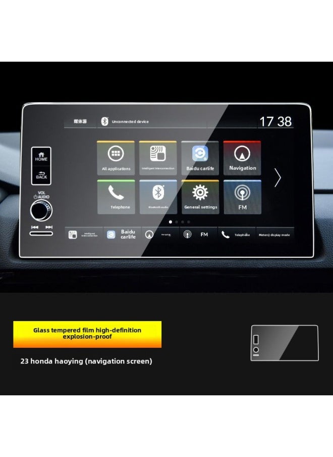 Generic Tempered Screen Navigation Modification Honda 23 Film Protection Hao Shadow Interior Shadow Central Control Dashboard-Colour:23 Haoying 10.1inch Navigation Hd Tempered-Size:Standard  - Image 1