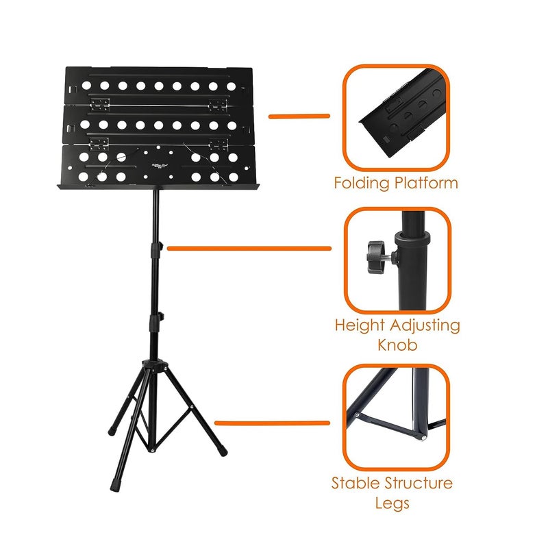 Softline Pro Foldable Music Stand Sheet, Portable Professional Notation Stand with Carry Bag, Tabletop Music Book Stand for Guitar, Ukulele, Violin Players, SP22 - Image 2