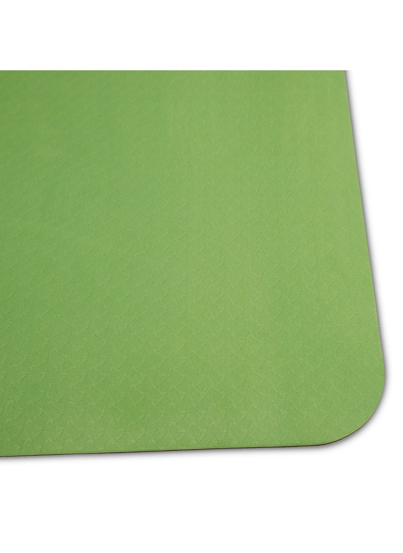MahMir - Yoga Mat Anti-Slip Exercise Mat With Carrying Bag Fitness Mat For Pilates 183Cm*61Cm*6Mm Thickness For Woman Man Beginners (Green + Black) - Image 1