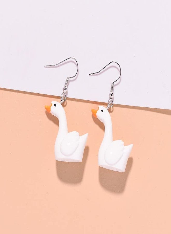 POYAMUSE Farm Animals Dangle Earrings for Women - Cute Animal Charms, Perfect Farm Style Jewelry for Cowboy-goose - Image 2