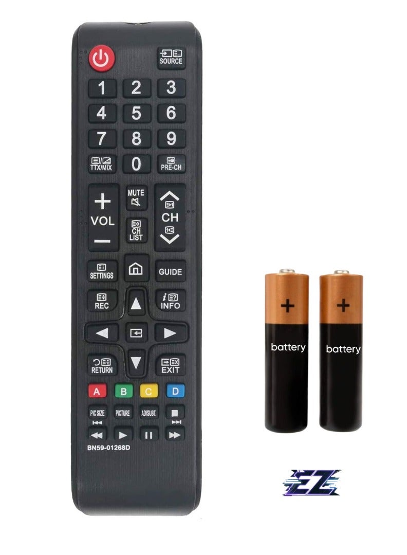 PopZa "New Remote Control BN59-01268D for Samsung Smart TV Models UA40MU7000, UA43MU6100, UA43MU7000, UA49MU6100, UA49MU7000, UA50MU6100, UA50MU7000, UA55MU6100, UA55MU7700, UA65MU6100, UA65MU7000, UA75MU6100 – Includes Battery" - Image 1