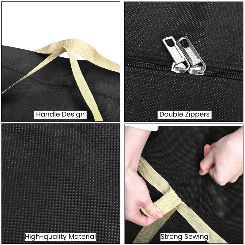 Nagpew 4 Pieces Extra Large Moving Bag, 150L Heavy Duty Storage Bag with Strong Zipper Handles, Black Jumbo Comforter Storage Organizer for Clothing, Pillow, Quilt, Blanket, Space Saving - Image 4