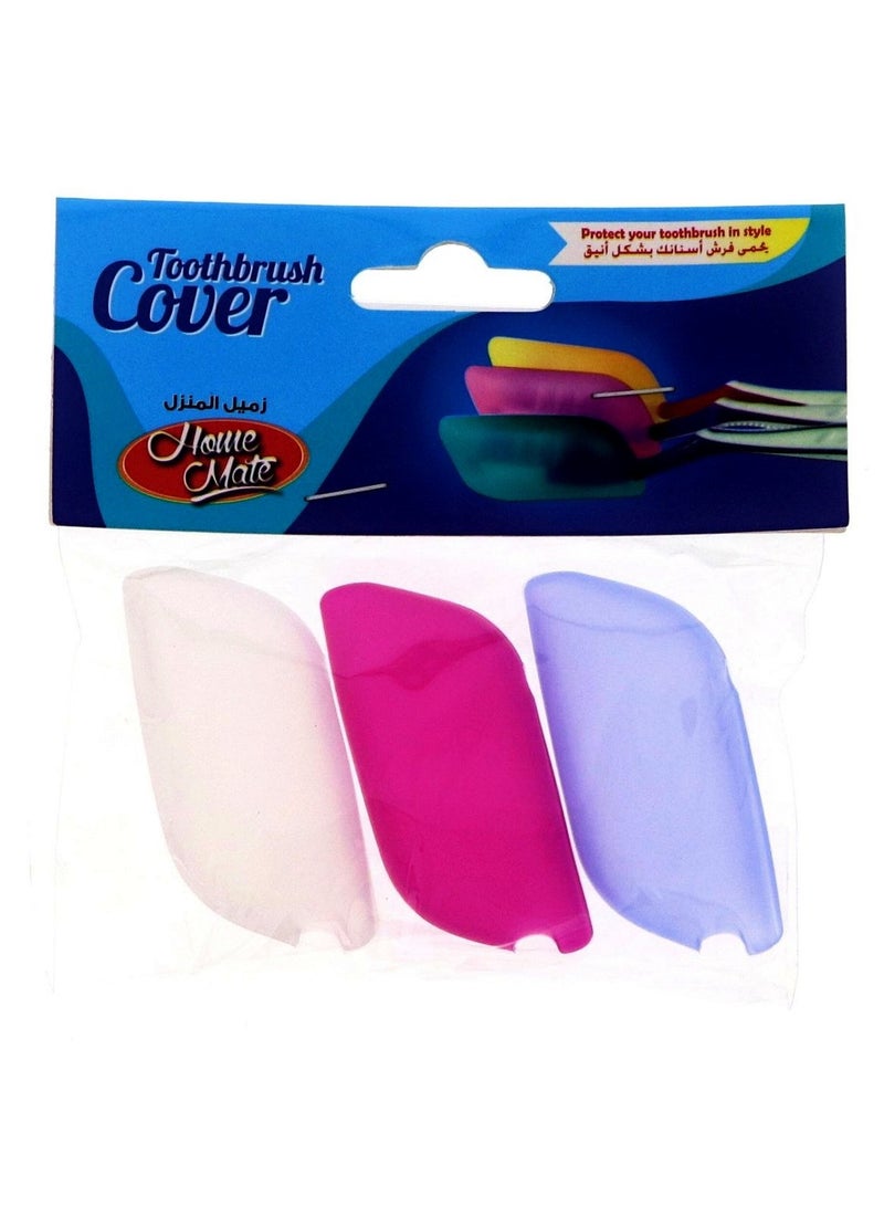 Home Mate Toothbrush Cover 3Pcs Assorted