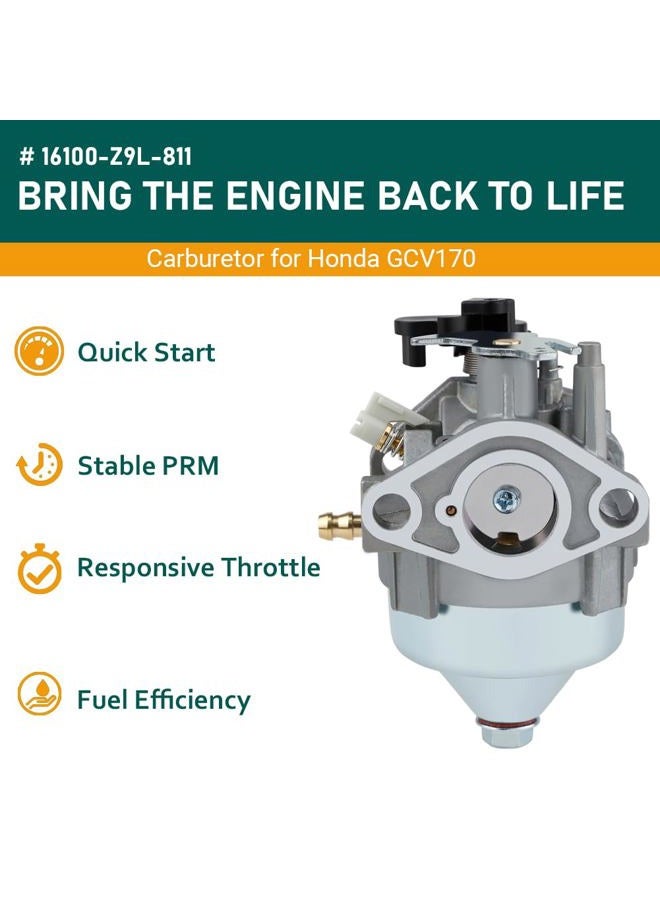 HUZTL طقم ضبط كربوراتور GCV170LA لجزازة العشب هوندا GCV170 HRN216VKA HRN216 16100-Z9L-811 - Image 3