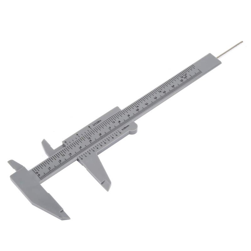 Respicefinem Plastic Vernier Caliper 150mm High Accuracy Double Rule Scale Measuring Tool Gray - Image 5