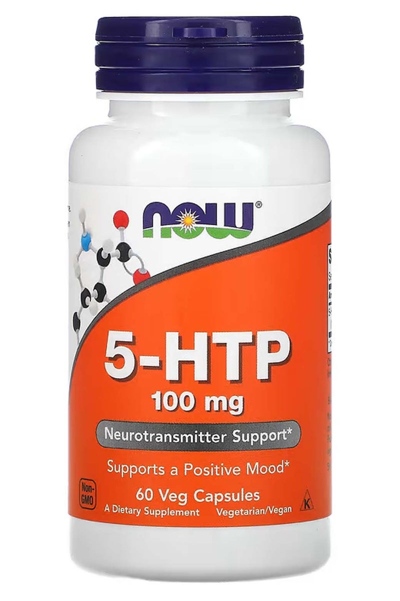 now 5-HTP, 100 mg, 60 Veg Capsules - Image 1