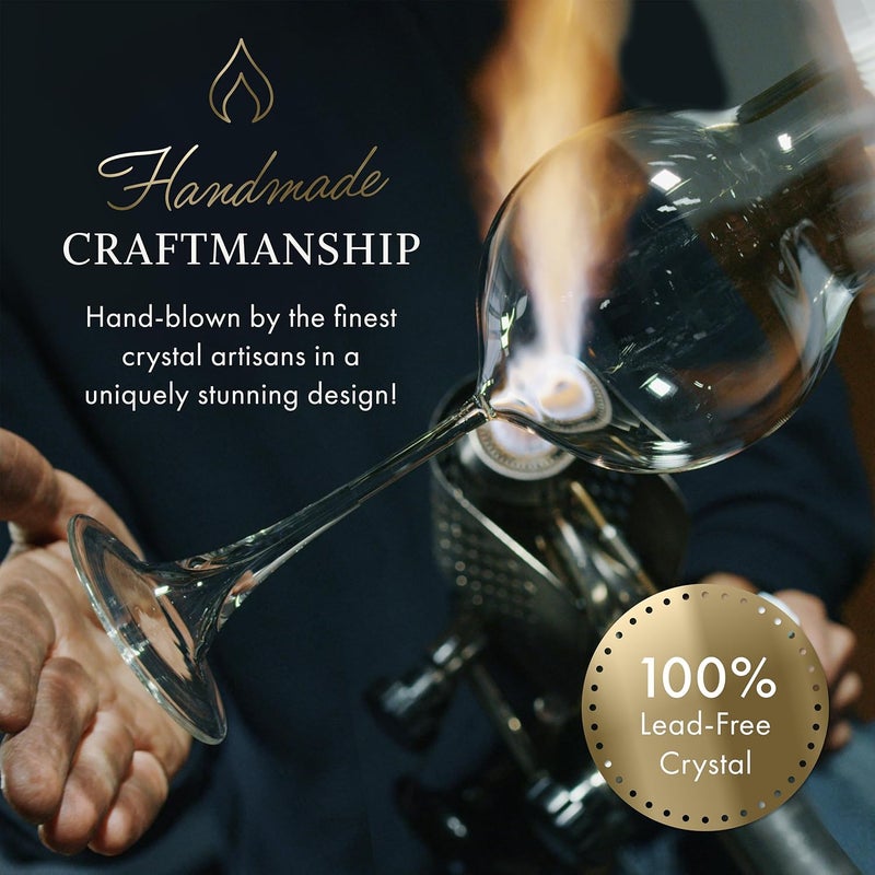 Elixir Glassware طقم كؤوس مارتيني من 2 - 9 أونص - كؤوس مارتيني كريستالية مصنوعة يدويًا مع ساق - كؤوس كوكتيل أنيقة للبار، مارتيني، كوزموبوليتان، طقم كؤوس مانهاتن - Image 4