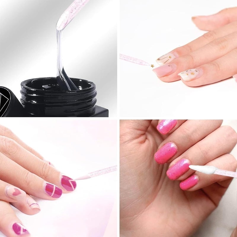 Pink Disposable Nail Sticks Bulk: 2-in-1 Cuticle Pusher & Cleaner with Stylish Crystal Handle - Image 4