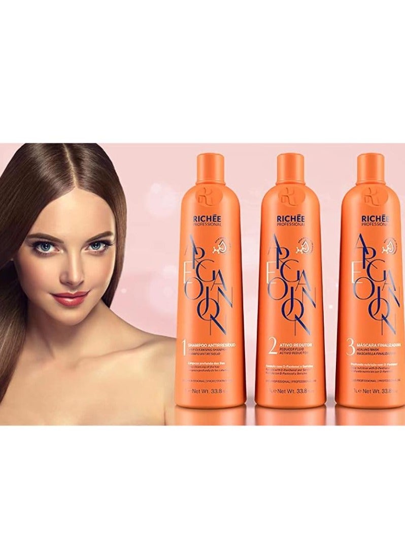 Richee Professional Argan E Ojon Kit Rich Formula Perfect Straight Extreme Hydration 3x1 l - Image 2