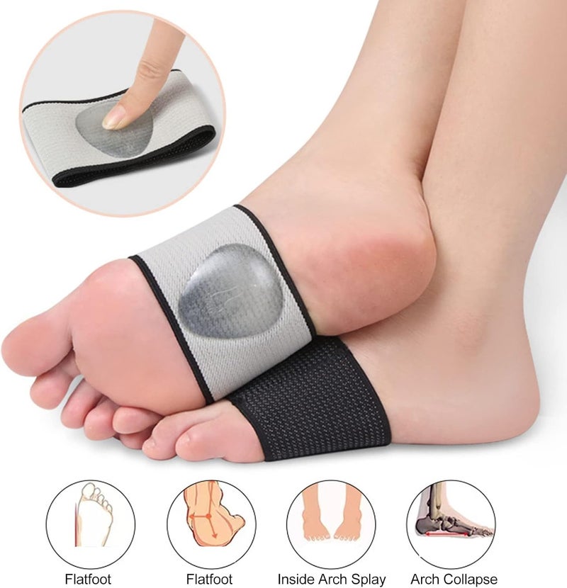 klarako 1 Pair Arch Support Brace Nylon Arch Pad Gel Flatfoot Relief Sleeve for Plantar Fasciitis Relief - Image 4
