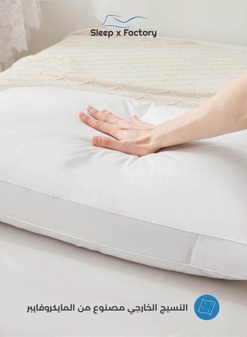 Sleep x Factory Luxurious Soft Sleeping Pillows – 3-Pack – Microfiber Cover, Hypoallergenic Fill – 800g / 1000g / 1300g / 1500g - Image 3