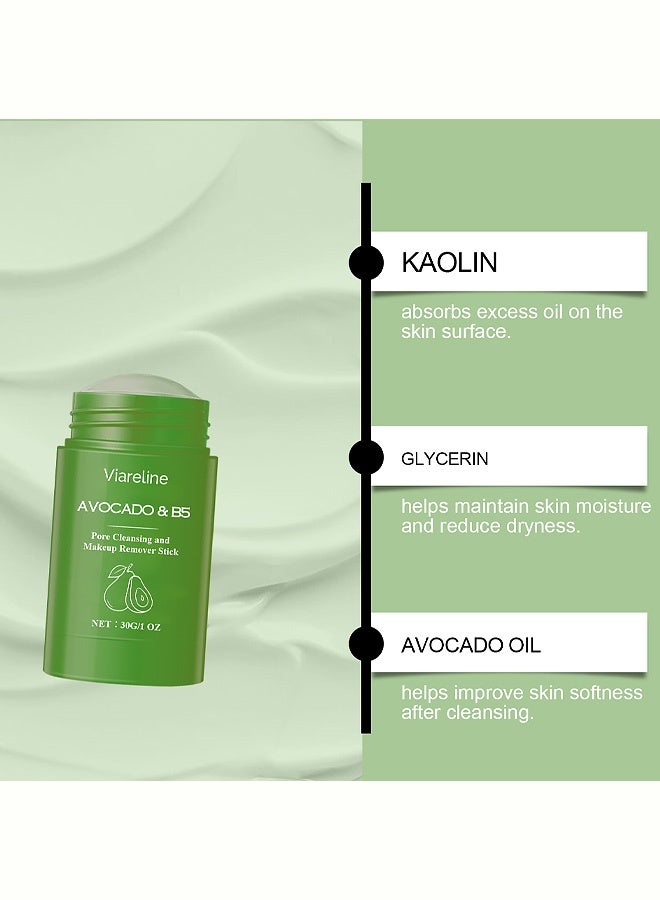 Viareline Avocado B5 Nourishing Makeup-Removing Stick - Deeply Cleansing, Moisturizing, Non-Stripping, Portable, Gentle Makeup Remover Cream 30g - Image 5