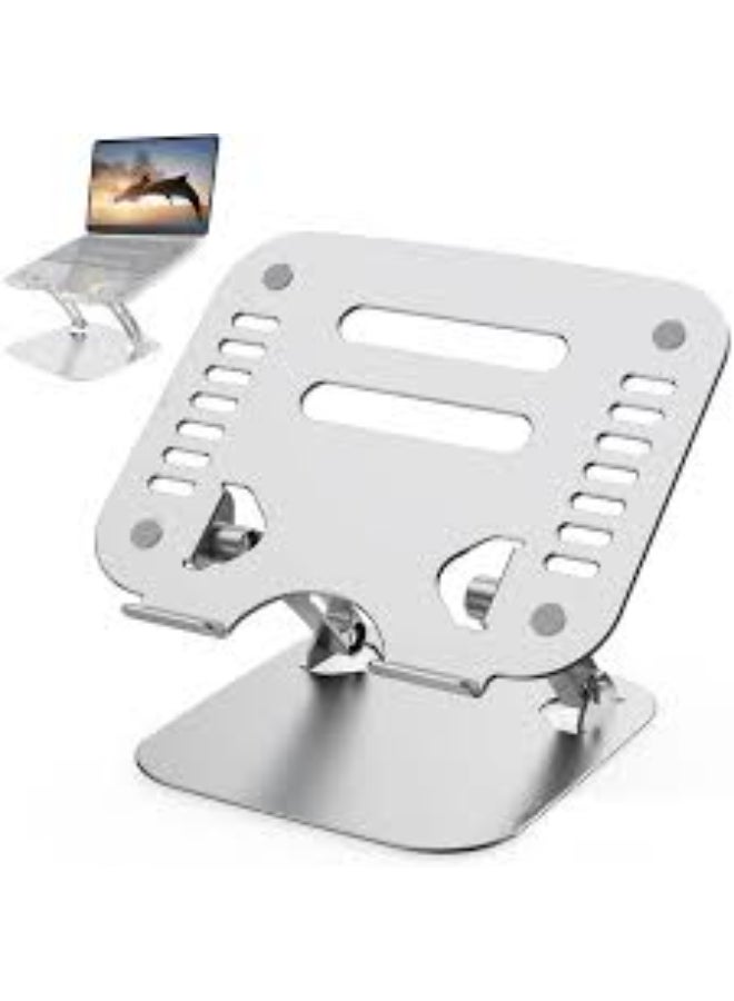 DUSALA iPad Stand Tablet Holder 360° Adjustable with Rotating Base, Foldable iPad holder for Desk, Compatible with iPad Pro/ Air/ Mini and Galaxy Tab S8,MatePad Pro,Xiaomi Pad,Yoga Tab Silver Silver - Image 1