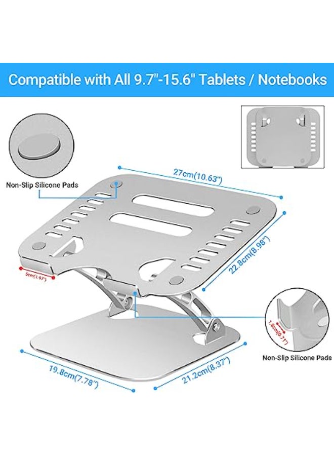 DUSALA iPad Stand Tablet Holder 360° Adjustable with Rotating Base, Foldable iPad holder for Desk, Compatible with iPad Pro/ Air/ Mini and Galaxy Tab S8,MatePad Pro,Xiaomi Pad,Yoga Tab Silver Silver - Image 3