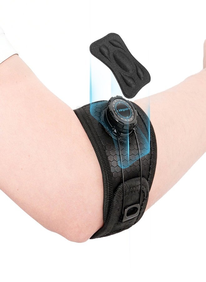 joingood Elbow Brace with Knob Quick Adjustment and Silicone Pressure Pad, Tennis Elbow Brace for Men Women, Golfers Elbow Brace for Tendonitis Bursitis, Breathable SBR Elbow Support Wrap, L - Image 1