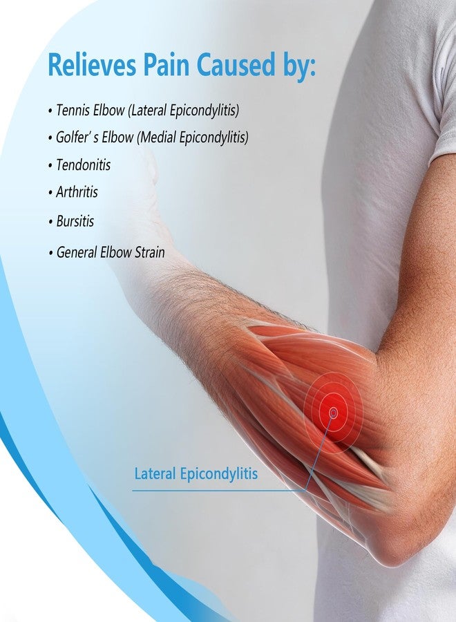 joingood Elbow Brace with Knob Quick Adjustment and Silicone Pressure Pad, Tennis Elbow Brace for Men Women, Golfers Elbow Brace for Tendonitis Bursitis, Breathable SBR Elbow Support Wrap, L - Image 2