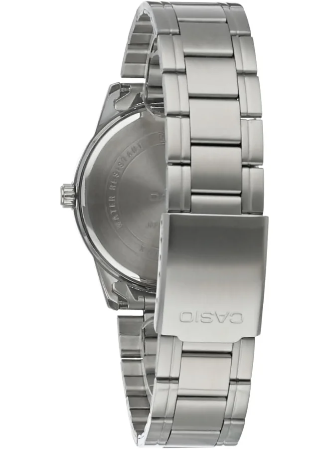 CASIO Men's Casio Men's Watch - MTP-V001D-1BUDF Black Dial, Silver Band