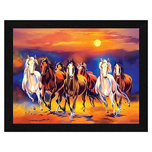 ArtX Paper Seven Running Horses Wall Art, Multicolor, Wildlife, 10.5X13.5 in, Set of 1 - Image 1