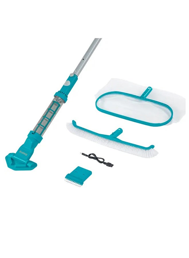 Bestway, AquaSurge Pool Maintenance Kit with Rechargeable Vacuum, Telescopic Pole, Skimmer Net, Portable Pool Cleaning Set for Above Ground Pools, Easy Debris Removal System - Image 1
