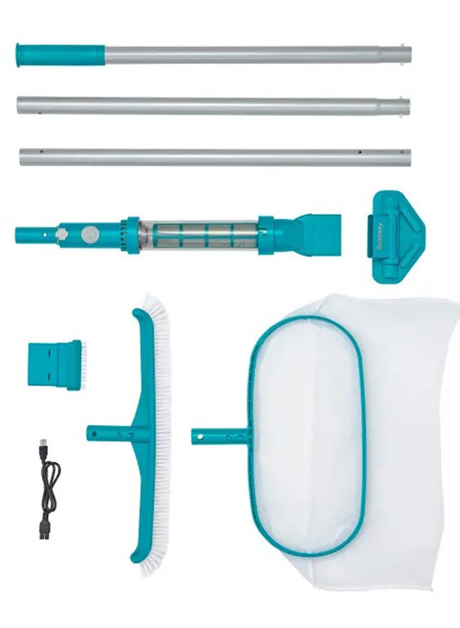 Bestway, AquaSurge Pool Maintenance Kit with Rechargeable Vacuum, Telescopic Pole, Skimmer Net, Portable Pool Cleaning Set for Above Ground Pools, Easy Debris Removal System - Image 3