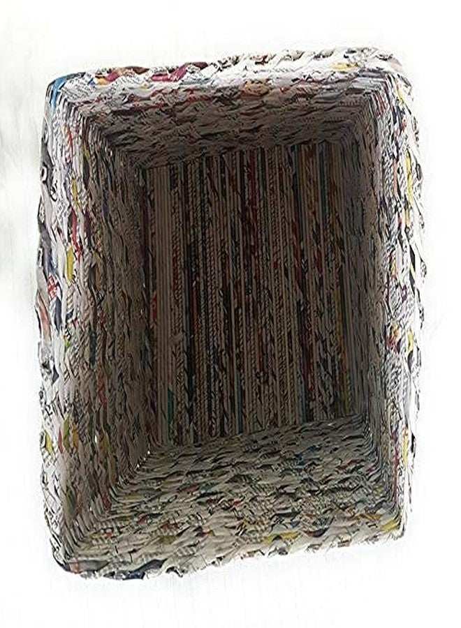 Sonas Creation Paperus, Square, Size 11 inch Tall, 10 Liter, Natural Color, Waste Basket, Open-top Dustbin, Trash Can, Multipurpose Storage Basket, Eco-friendly, Handmade, of Paper Ropes - Image 5