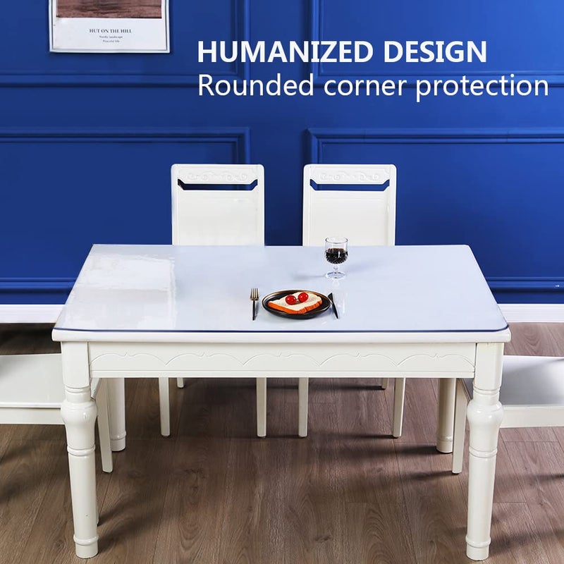 SPLENDEFUL Square Transparent 13.4x13.4 Inch Clear Writing Desk Blotter Mat Crytal Plastic Table Protector Cover Pad PVC Wood Furniture Table Surface Proection Pad Waterproof End Table Protector Heat Resistant  - Image 2