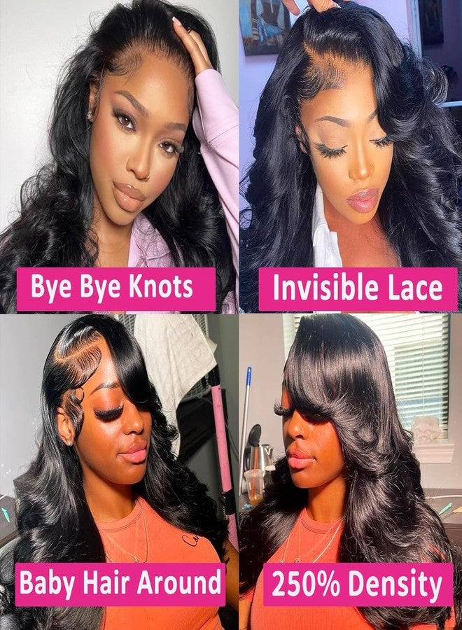 ANDRIA Glueless Wig Pre Plucked HD Lace frontal Wig for Black Women 13x4 Black Body Wave Lace front Wigs Synthetic Lace Front Wig With Baby Hair Loose Wave colored Wigs for Women Daliy Party Use - Image 5