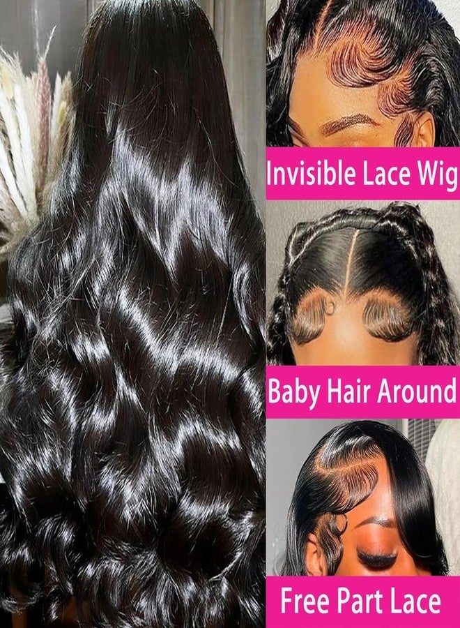 ANDRIA Glueless Wig Pre Plucked HD Lace frontal Wig for Black Women 13x4 Black Body Wave Lace front Wigs Synthetic Lace Front Wig With Baby Hair Loose Wave colored Wigs for Women Daliy Party Use - Image 4