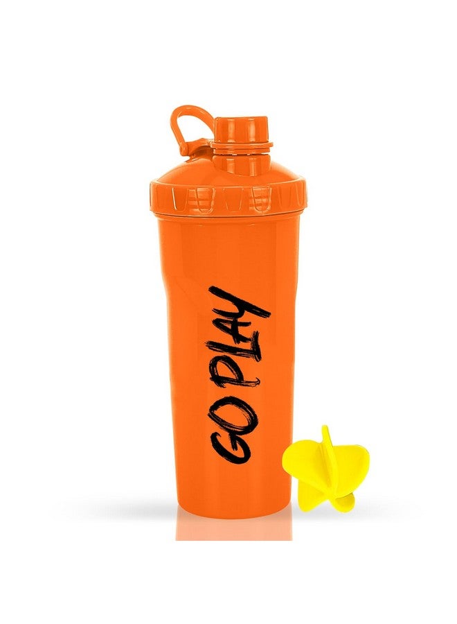 STRAUSS Aqua Shaker Bottle | 100% BPA- Free | Leakproof Shaker for Protein Shake | Ideal Pre- Post Workout Shake| Blender Bottle for Smoothies & Shakes | Ideal for Both Men and Women | 700ml,(Orange) - Image 1