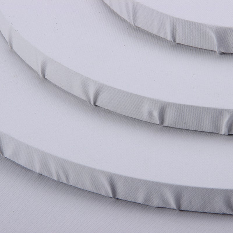 2 Pcs 20cm Wooden Painting Frame Cotton Round Thick Stretched Canvas Frame for Drawing Painting DIY (White) - Image 5