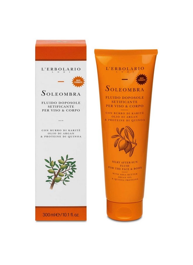 L'Erbolario - Soleombra Silky Aftersun Fluid After Sun Serum Hydrating Sunburn Relief Shea Butter Argan Oil And Quinoa Proteins 10.1 Oz - Image 1