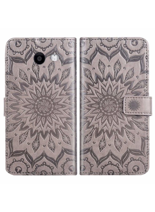 Asuwish Phone Case for Samsung Galaxy J3 Luna Pro J 3 Prime 2017 Emerge 3J Eclipse Mission Wallet Cases with Tempered Glass Screen Protector and Leather Flip Cover Card Holder Stand Cell Glaxay S327VL Gray - Image 5