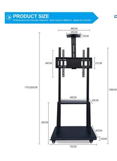 Mobile TV Stand Rolling TVs Cart with Wheels for 32-75 Inch LCD LED Flat Curved Screen TVs Height Adjustable Heavy-Duty Floor TV Stand with Sturdy Base Max VESA 600x400mm - pzsku/Z5BB1DEAA460E121D64B8Z/45/_/1690440646/a2710842-1954-4a7c-8b98-d9fa92e403f3