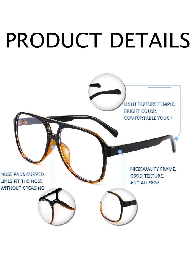 FEISEDY FEISEDY 70s Pilot Glasses Frame Blue Light Blocking Glasses Oversized Square Computer Glasses Women Men B2888  - Image 4