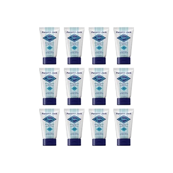 Panama Jack Sport Sunscreen Lotion - SPF 30, Broad Spectrum UVA/UVB Protection, Non-Greasy, PABA, Paraben, Gluten & Cruelty Free, 3 FL OZ (Pack of 12)