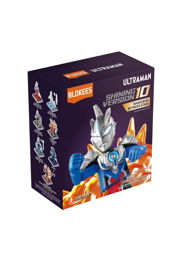 BLOKEES Ultraman Shining Version 10 Building Kit | Wandering Between Stars Collectible Action Figure Blind Box Toy with Glowing Chest & Eyes | Licensed Model for Kids & Adults | STEM Construction Play - Image 1