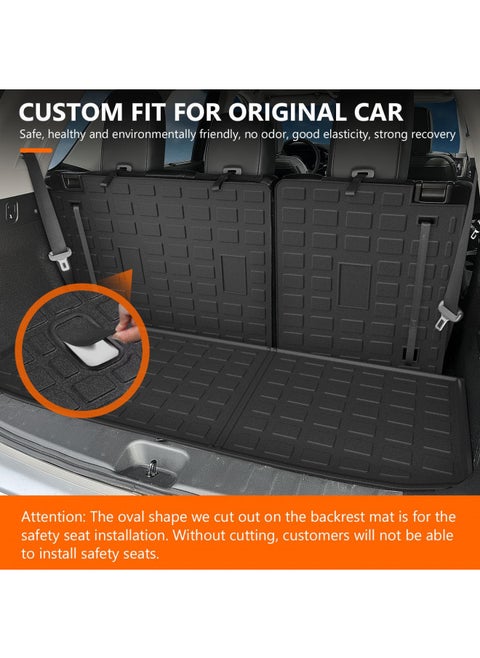 powoq Cargo Mat Compatible with 2022 2023 2024 Nissan Pathfinder Trunk Mat with Backrest Mat TPE Cargo Liner Replacement for 2022 2023 2024 Nissan Pathfinder Accessories(Trunk Mat with Backrest Mat)
