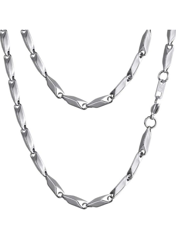 Julia Store Stainless Steel Chains 60 cm Trendy Necklaces Silver Tone Choker Teens Girls Men Women Mens Male Chain Necklace - Image 1
