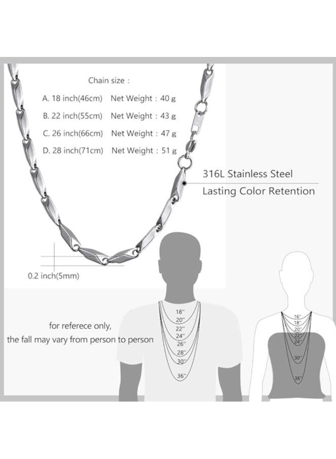 Julia Store Stainless Steel Chains 60 cm Trendy Necklaces Silver Tone Choker Teens Girls Men Women Mens Male Chain Necklace - Image 4
