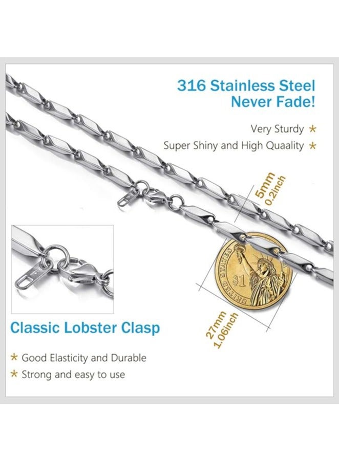 Julia Store Stainless Steel Chains 60 cm Trendy Necklaces Silver Tone Choker Teens Girls Men Women Mens Male Chain Necklace - Image 3