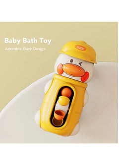 Velaurs Baby Bath Toy Cute Duck Interactive Waterwheel Design Fun Bathtub Water Toy Yellow  - Image 3