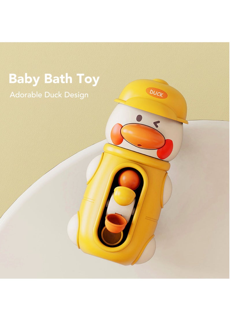 Velaurs Baby Bath Toy Cute Duck Interactive Waterwheel Design Fun Bathtub Water Toy Yellow  - Image 3
