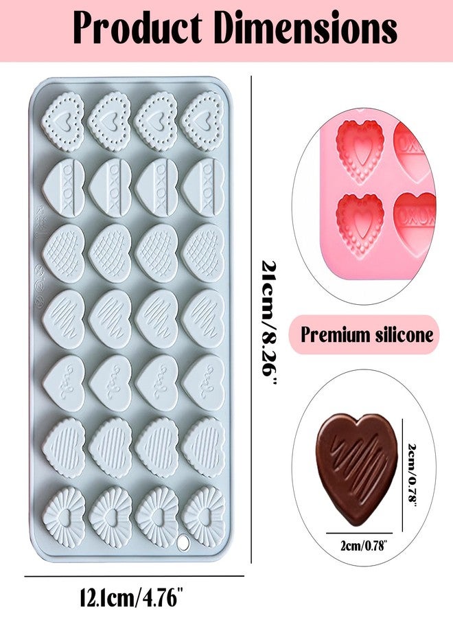 Ceoyiler 2Pcs Heart Silicone Molds, 28-Cavity Premium Heart Chocolate Silicone Molds, Non-Stick Chocolate Molds for Baking, Making Chocolates, Cakes, Candies, and Soaps - Image 3