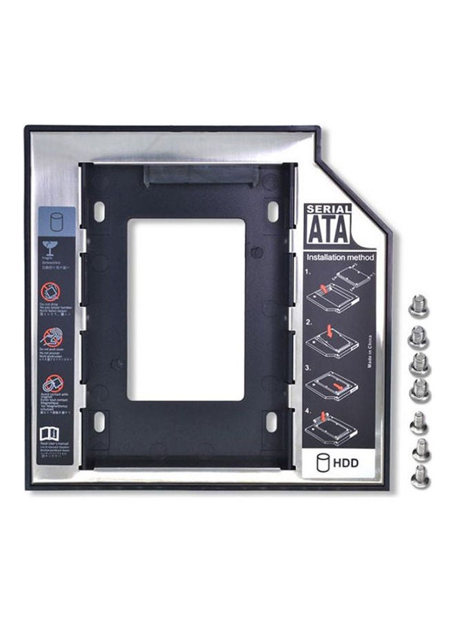 Tishric Universal Aluminum Plastic 2Nd Hdd Ssd Caddy 12.7Mm Sata 3.0 For 2.5 Inch Ssd Case Enclosure Dvd Cd-Rom Optibay Black  - Image 1