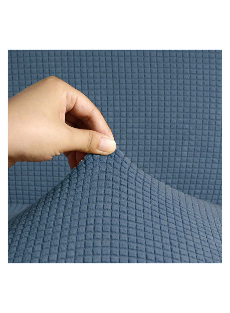 Fabienne High Stretch 1 Seater Sofa Cover Soft Brushed Fabric Couch Cover Exquisitely Full Coverage Furniture Protector Slipcover One Seater Fits on Standard and Recliner Sofa 80-120cm Size Dust Blue - Image 3