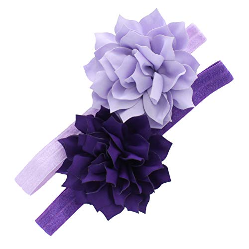 My Lello Baby Petal Flower Headbands Mixed Colors 2-Pack (Light Lavender/Purple) - Image 1