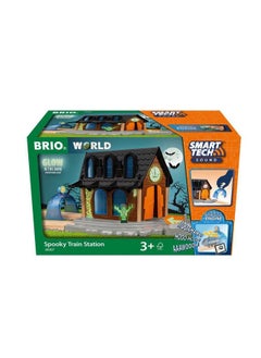 Brio BRIO World - 36007 Smart Tech Sound Spooky Train Station | Kid-Friendly Train Set Accessory | Interactive Sound and Light Effects | Glow-in-The-Dark Feature | Made with FSC-Certified Wood  - Image 1