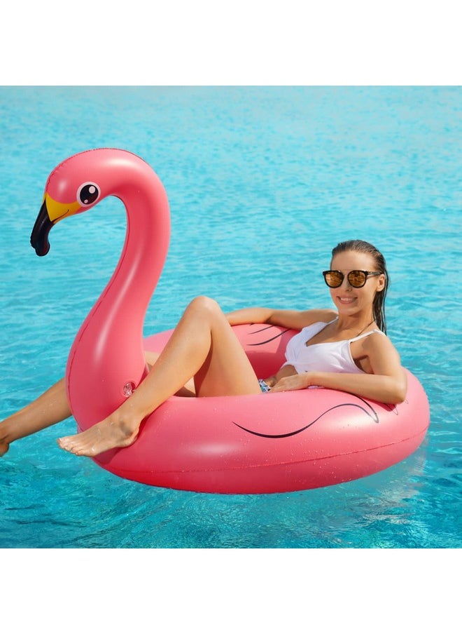Jasonwell - E Unicorn Flamingo Pool Floats - Jasonwell 2 Pack Pool Floaties Inflatables Rafts For Swimming Pool Tubes For Floating Lake Beach Floaty Swim Rings Pool Party Toys For Adults Kids - Image 1