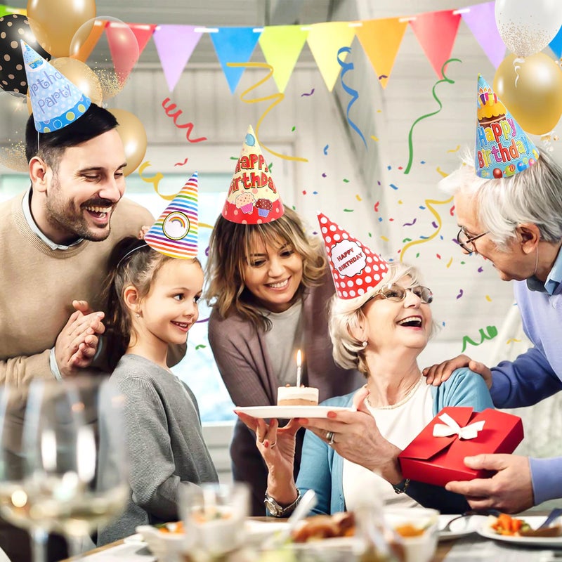 CANREVEL 12 PCS Party Hats for Adults, Cone Hat in 12 Designs for Women Men - Image 4